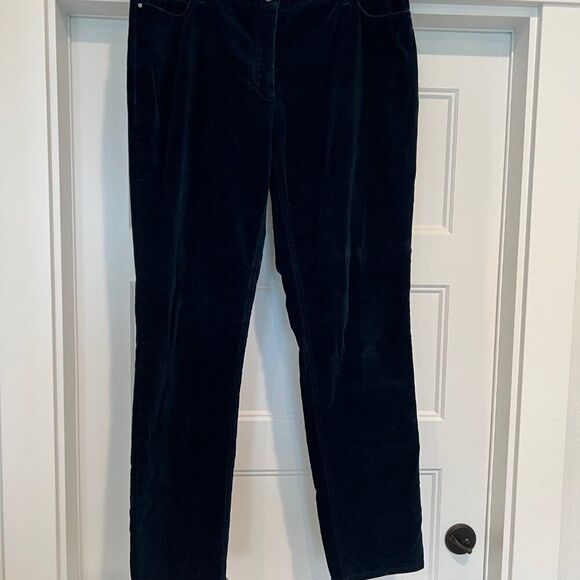 Pure Collection 10R Midnight Blue Cotton Mid-Rise Washed Velvet Jean Pants - Picture 6 of 10